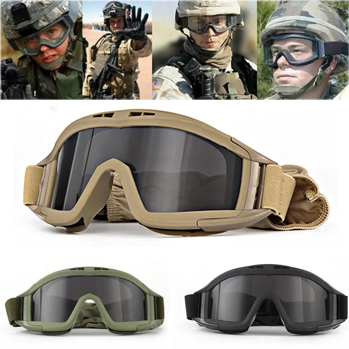 3 Lens Windproof Tactical Goggles - Tactical Wilderness