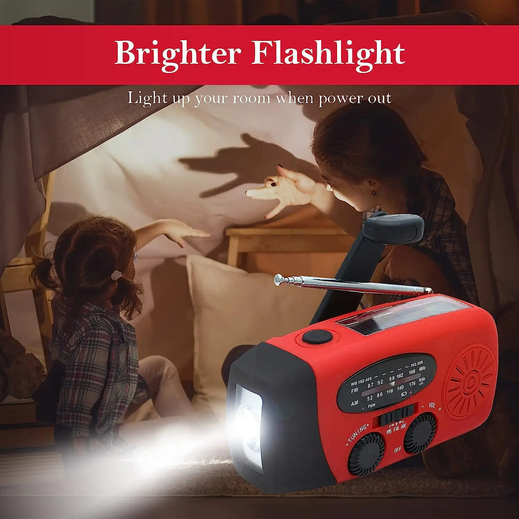 Hand Crank Powered Camping Light With AM/FM - Tactical Wilderness
