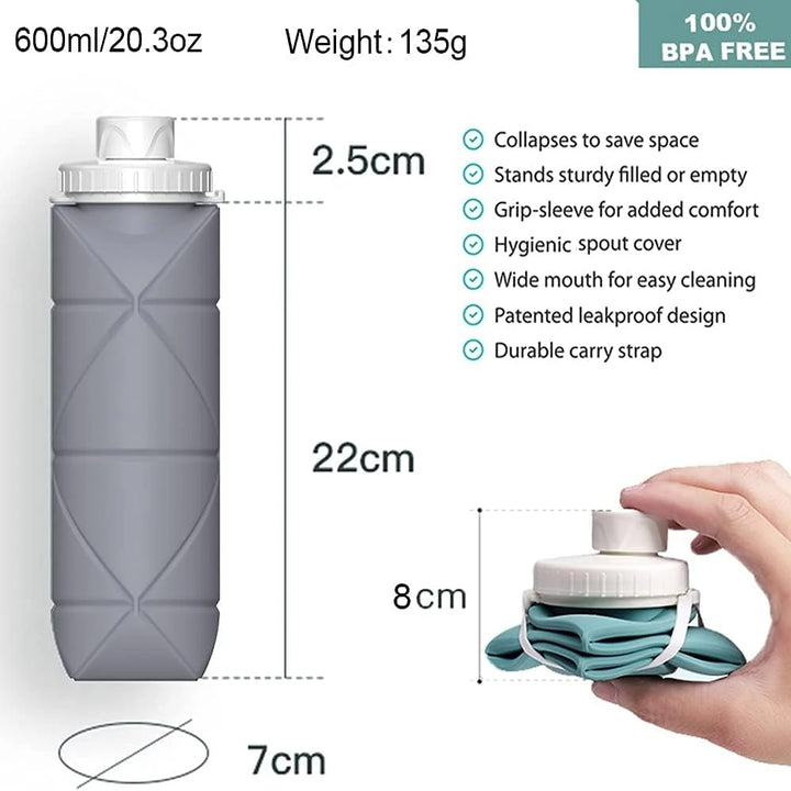 600MLCollapsible Water Bottle - Tactical Wilderness