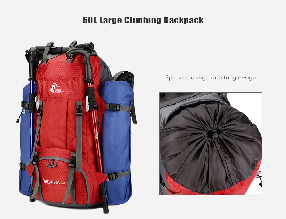 Trekking Climbing and Outdoor Backpack Camping Bag with Rain Cover